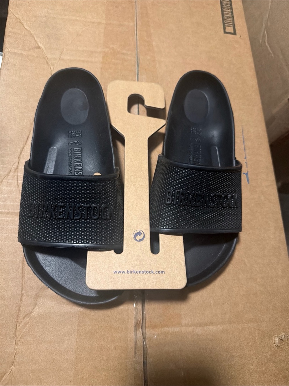 Birkenstock Slides Sandals Black EU 37 US Women’s 6–6.5 - Picture 2 of 6